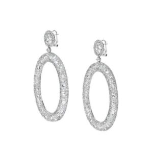 Alternative view of Lumen & Co. Rose & Round Cut Diamond Hoop Earrings