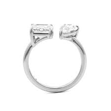 Alternative view of Lumen & Co. Radiant & Pear Cut Diamond Toi et Moi Engagement Ring