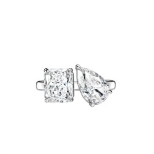 Lumen & Co. Radiant & Pear Cut Diamond Toi et Moi Engagement Ring